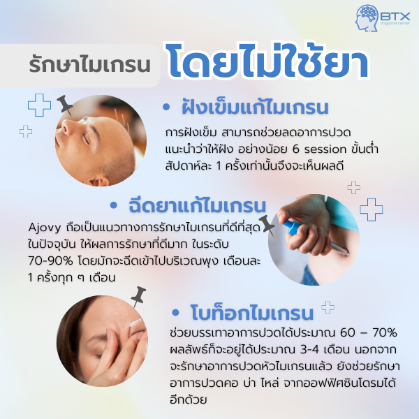 รักษาไมเกรนโดยไม่ไม่ใช่ยา