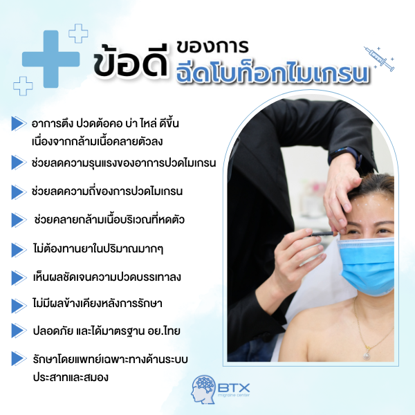 ข้อดีของการฉีดโบไมเกรน